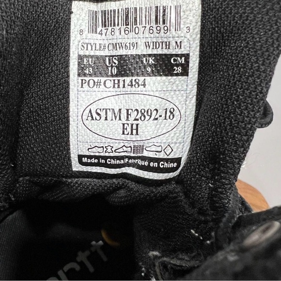 Carhartt Black Leather Men's Lace-Up Boots - Picture 5 of 5